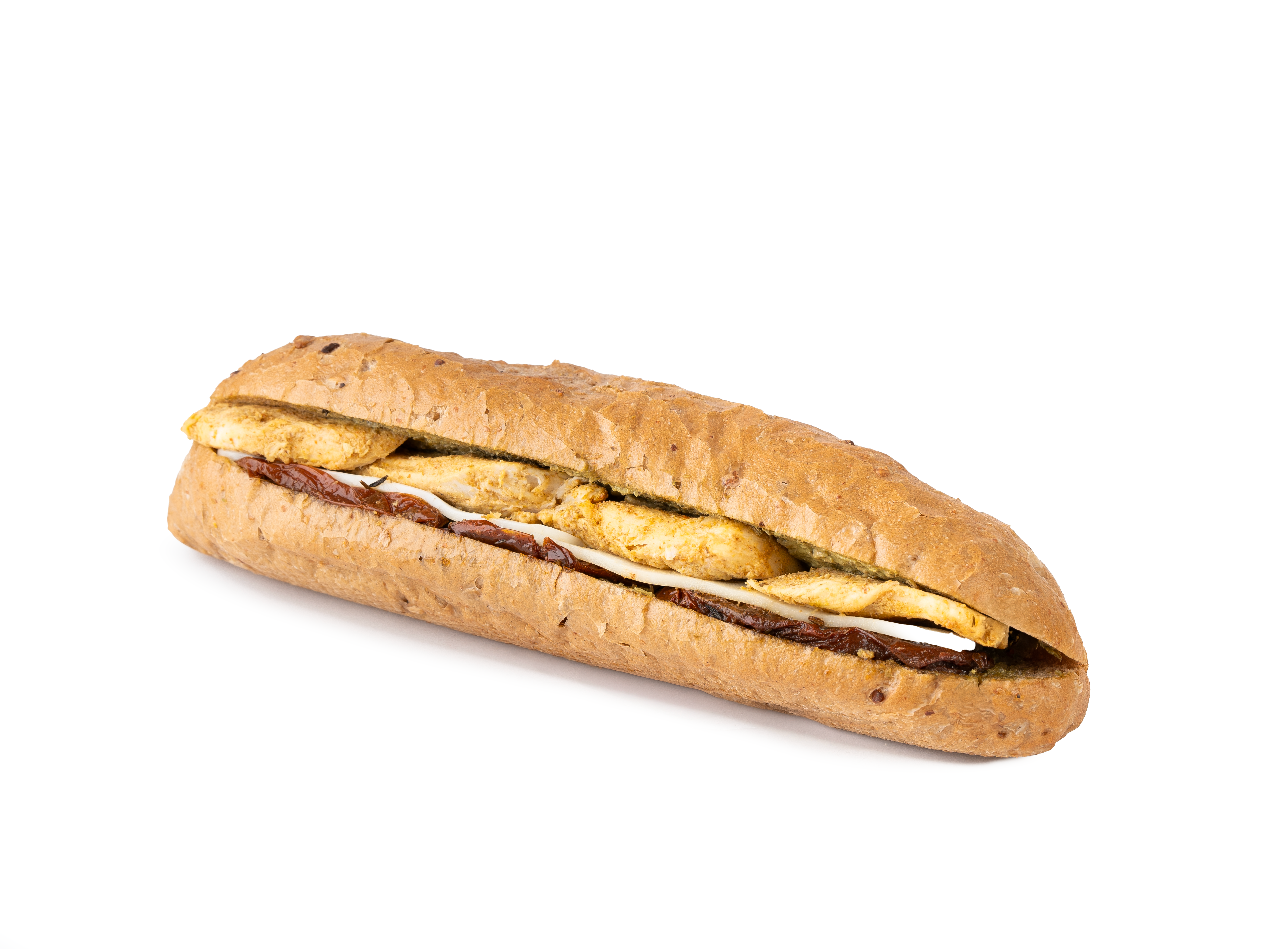 ساندويتش دجاج بالبيستو مع خبز الباجيت